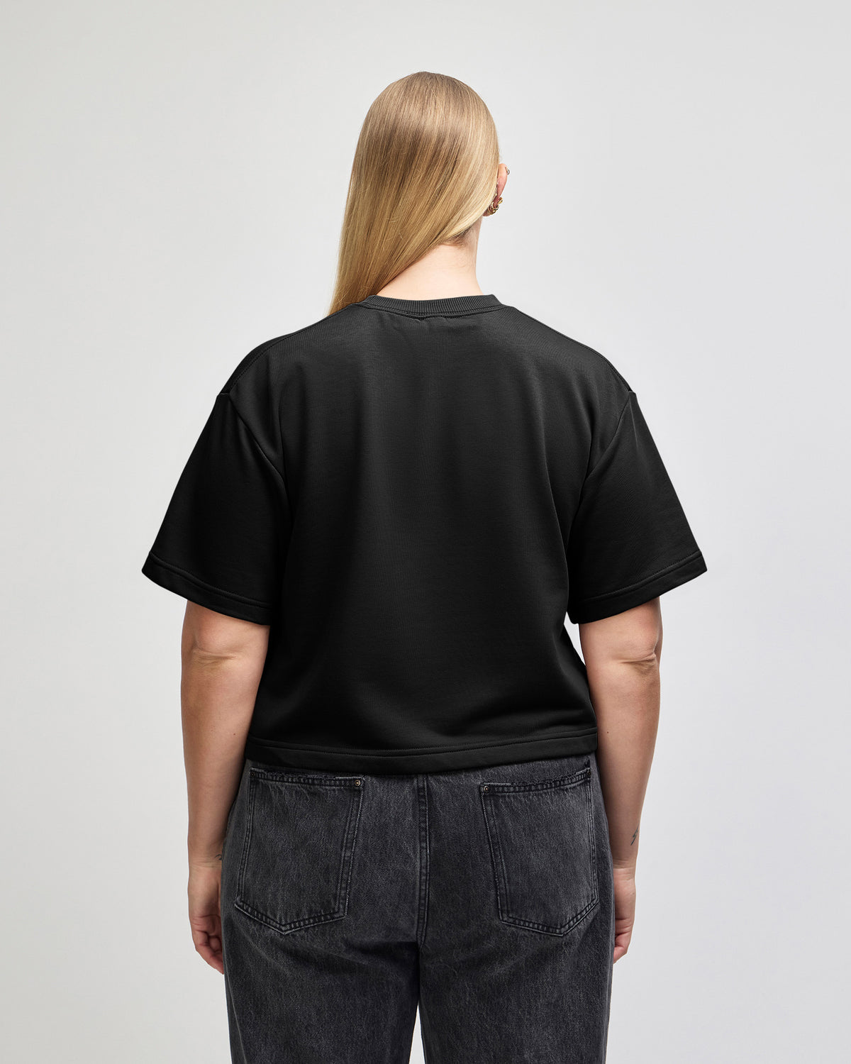 American Apparel French Terry Women's Mid-Length Boxy Top - Black