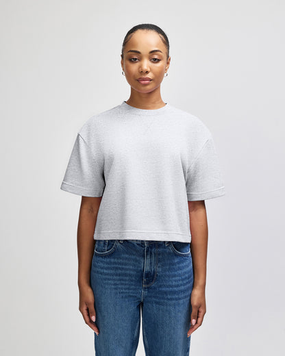 American Apparel French Terry Women's Mid-Length Boxy Top - Heathergrey