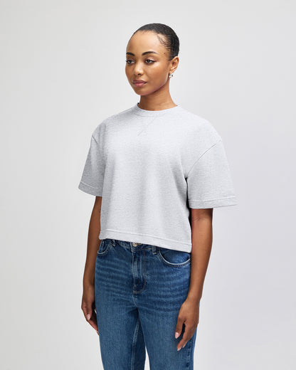 American Apparel French Terry Women's Mid-Length Boxy Top - Heathergrey