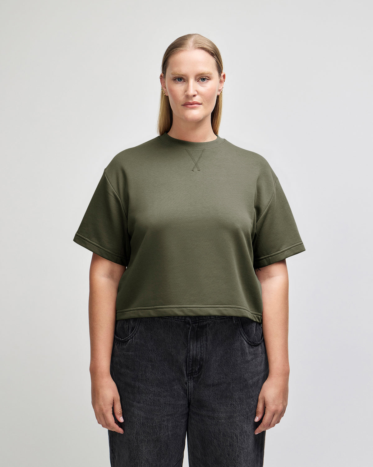 American Apparel French Terry Women's Mid-Length Boxy Top - Lieutenant