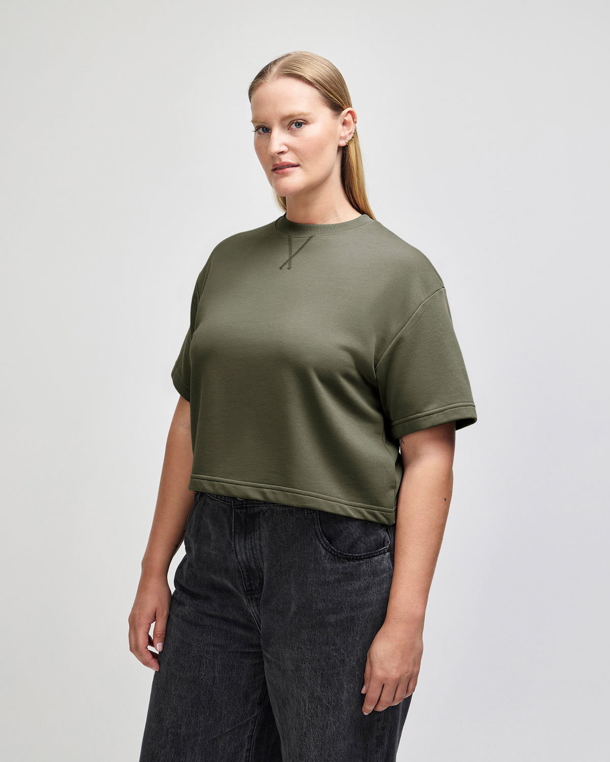 American Apparel French Terry Women's Mid-Length Boxy Top - Lieutenant