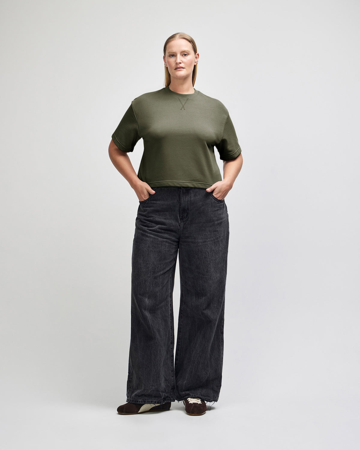 American Apparel French Terry Women's Mid-Length Boxy Top - Lieutenant