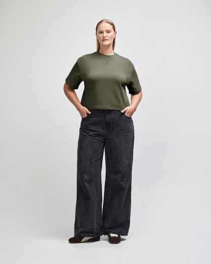 American Apparel French Terry Women's Mid-Length Boxy Top - Lieutenant