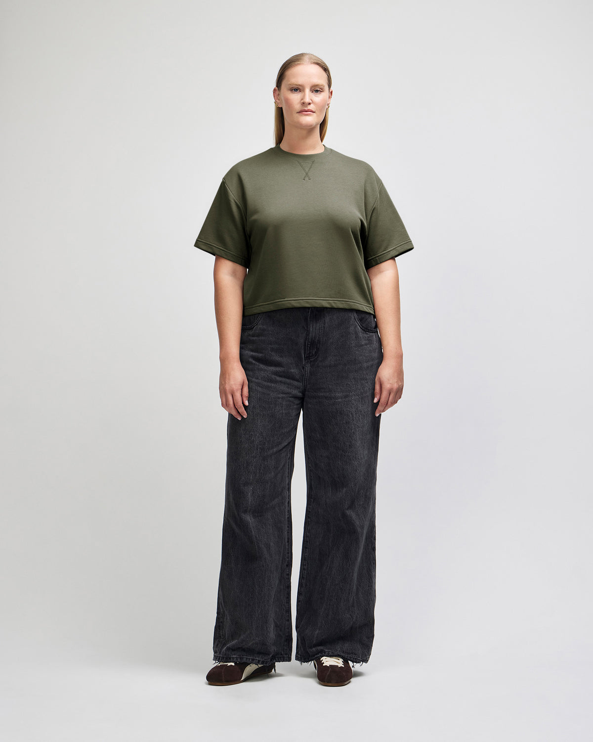 American Apparel French Terry Women's Mid-Length Boxy Top - Lieutenant