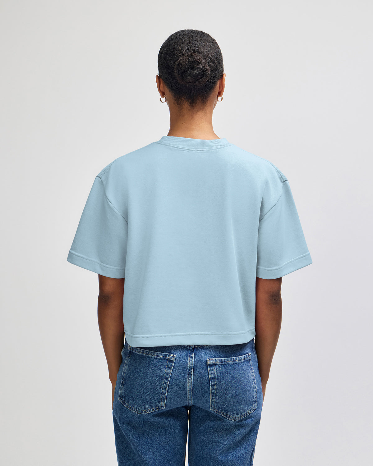American Apparel French Terry Women's Mid-Length Boxy Top - Powder Blue