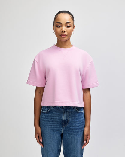American Apparel French Terry Women's Mid-Length Boxy Top - Powder Pink