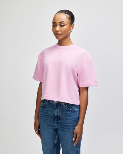 American Apparel French Terry Women's Mid-Length Boxy Top - Powder Pink