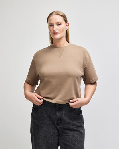 American Apparel French Terry Women's Mid-Length Boxy Top - Savana
