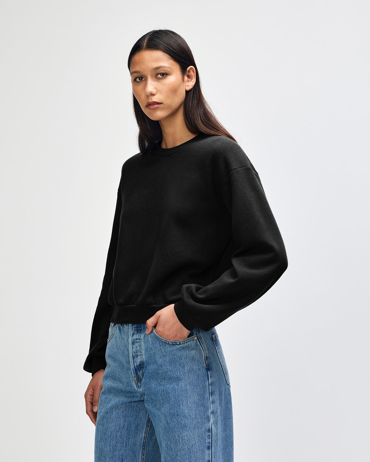 American Apparel Reflex Fleece Women's Crewneck Sweatshirt - Black