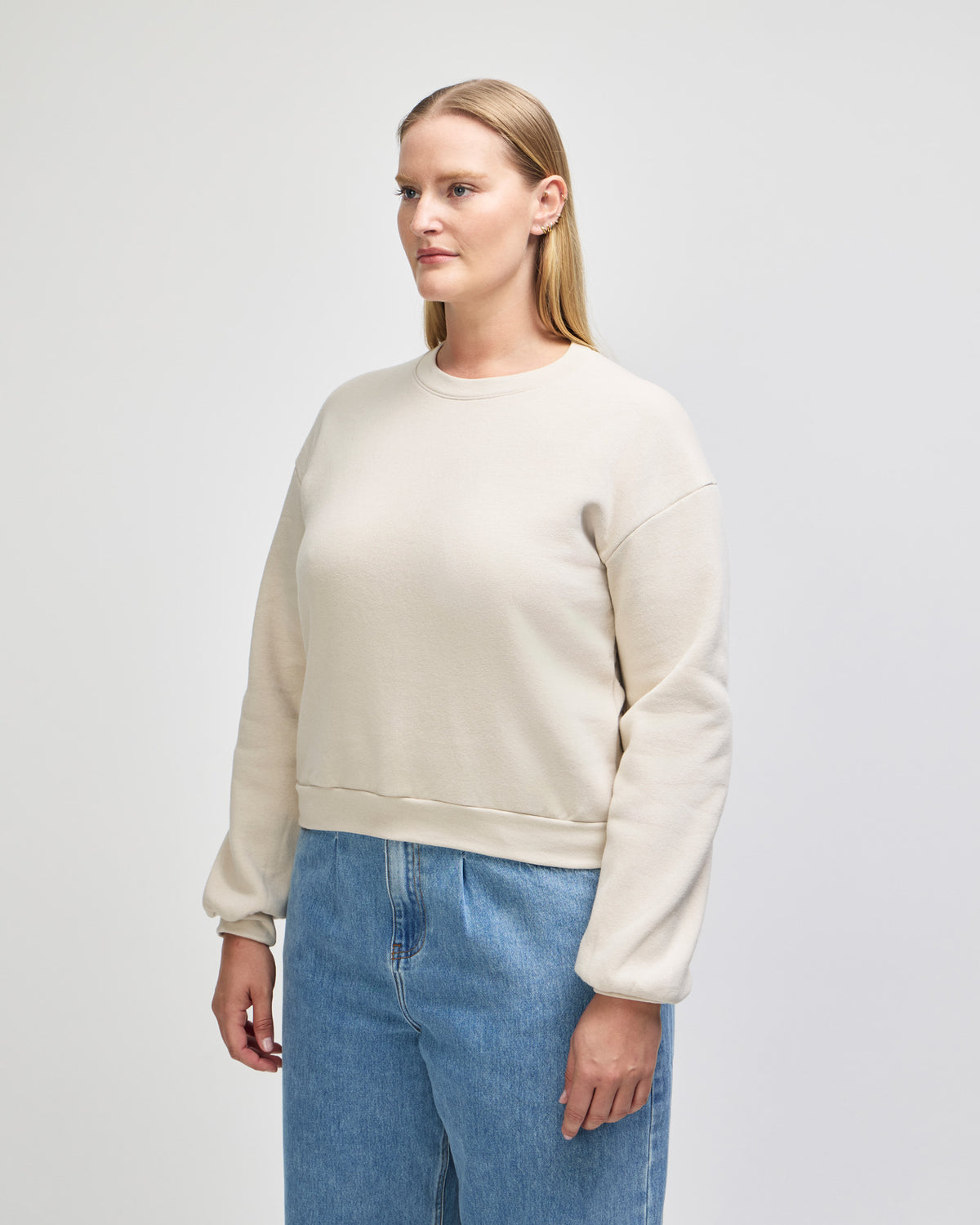 American Apparel Reflex Fleece Women's Crewneck Sweatshirt - Bone