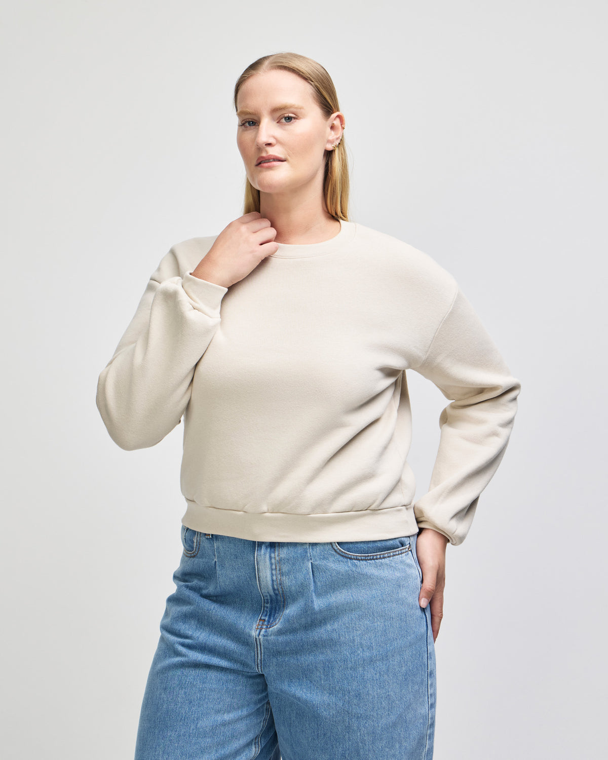 American Apparel Reflex Fleece Women's Crewneck Sweatshirt - Bone