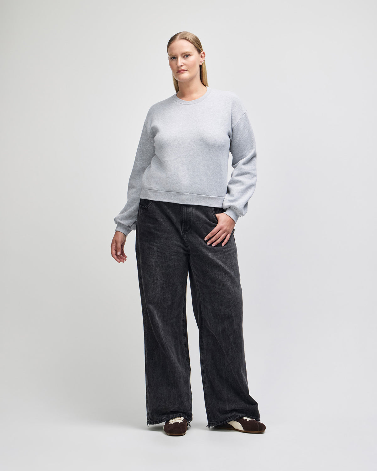 American Apparel Reflex Fleece Women's Crewneck Sweatshirt - Heather Grey