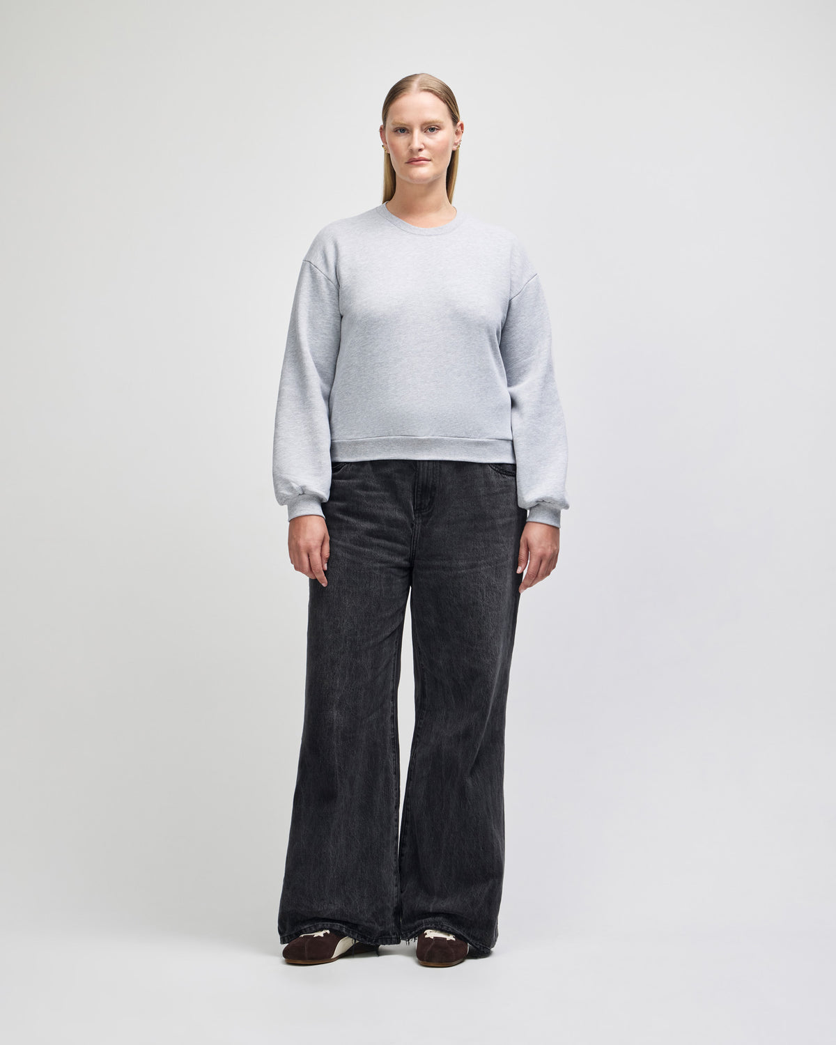 American Apparel Reflex Fleece Women's Crewneck Sweatshirt - Heather Grey