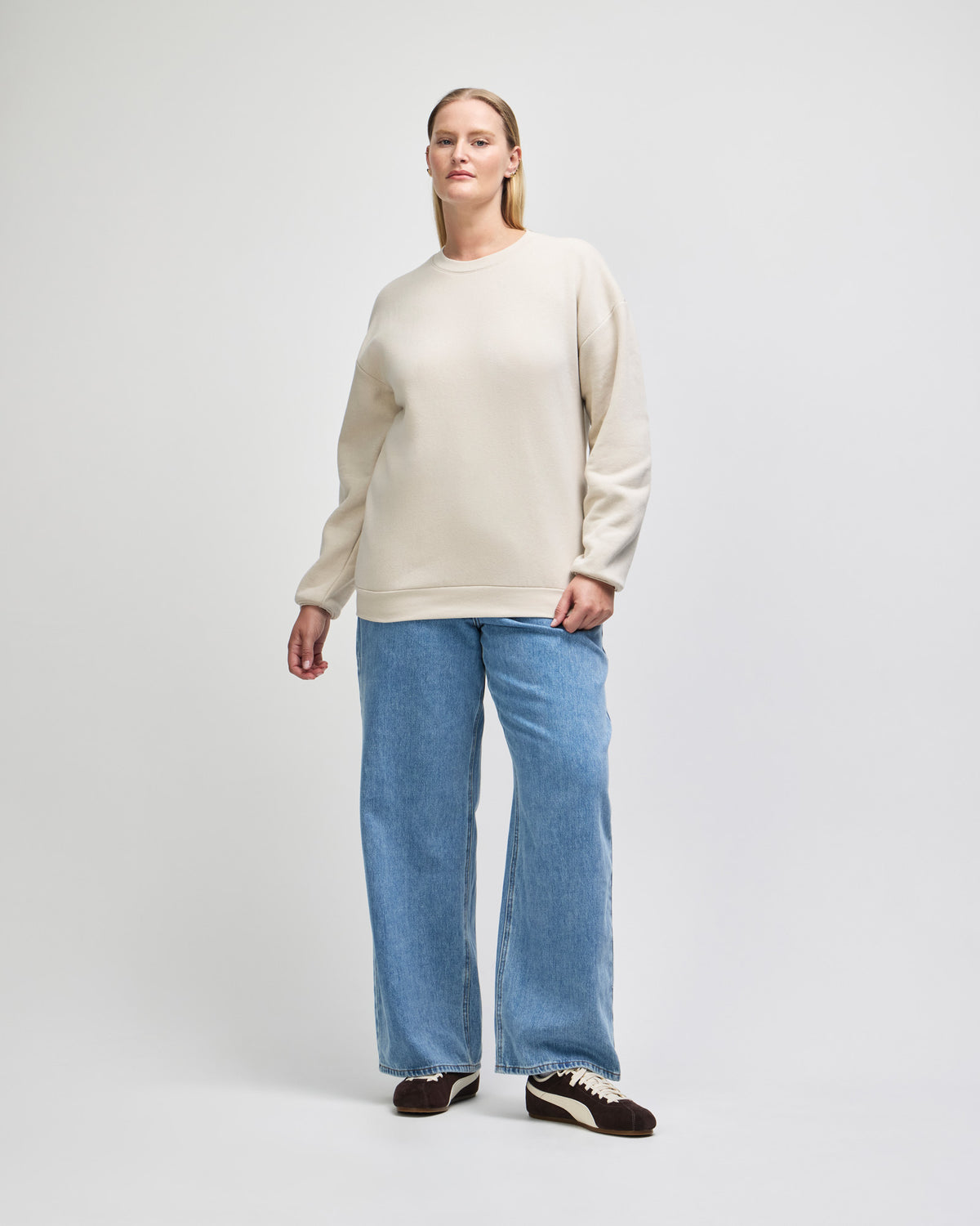 American Apparel Reflex Fleece Unisex Crewneck Sweatshirt - Bone