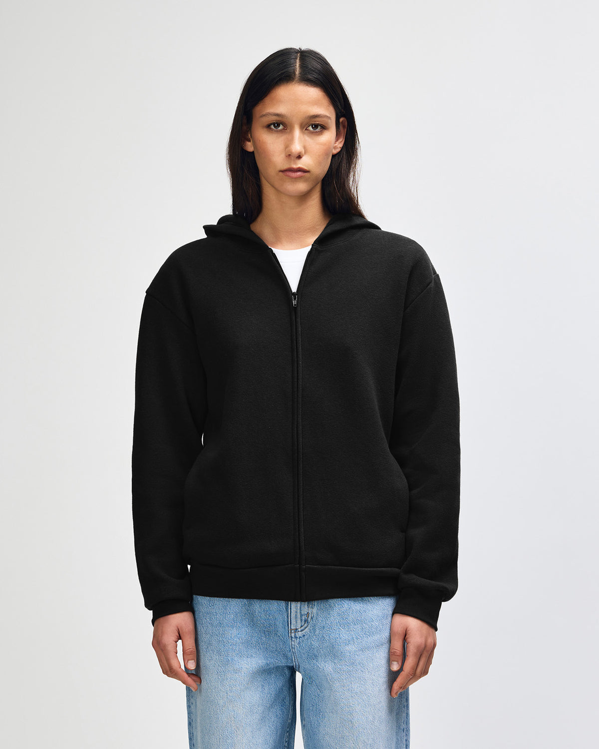 American Apparel Reflex Fleece Unisex Full Zip Hooded Sweat - Black