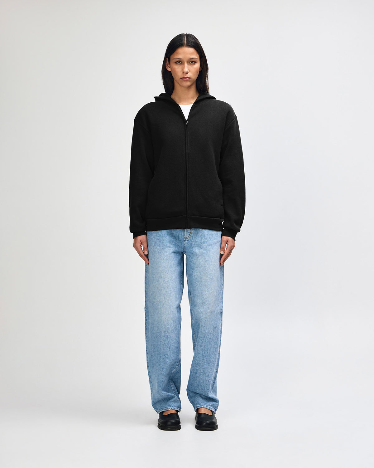 American Apparel Reflex Fleece Unisex Full Zip Hooded Sweat - Black