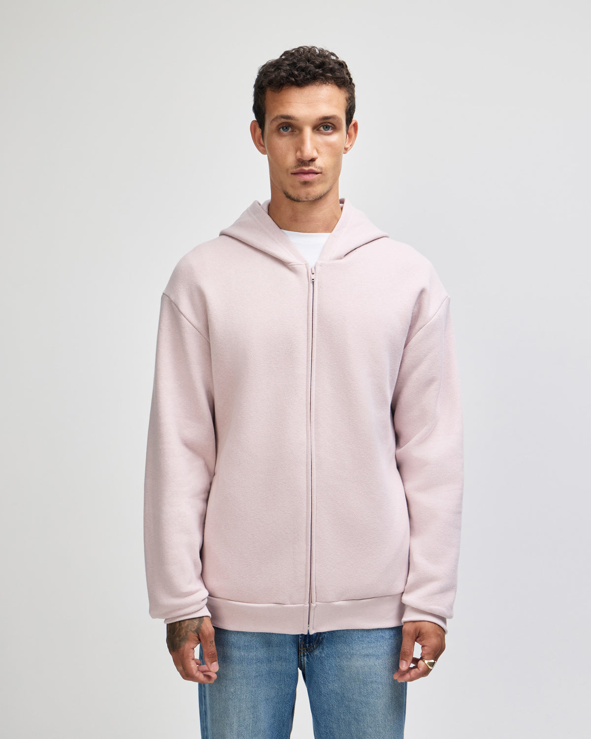 American Apparel Reflex Fleece Unisex Full Zip Hooded Sweat - Blush