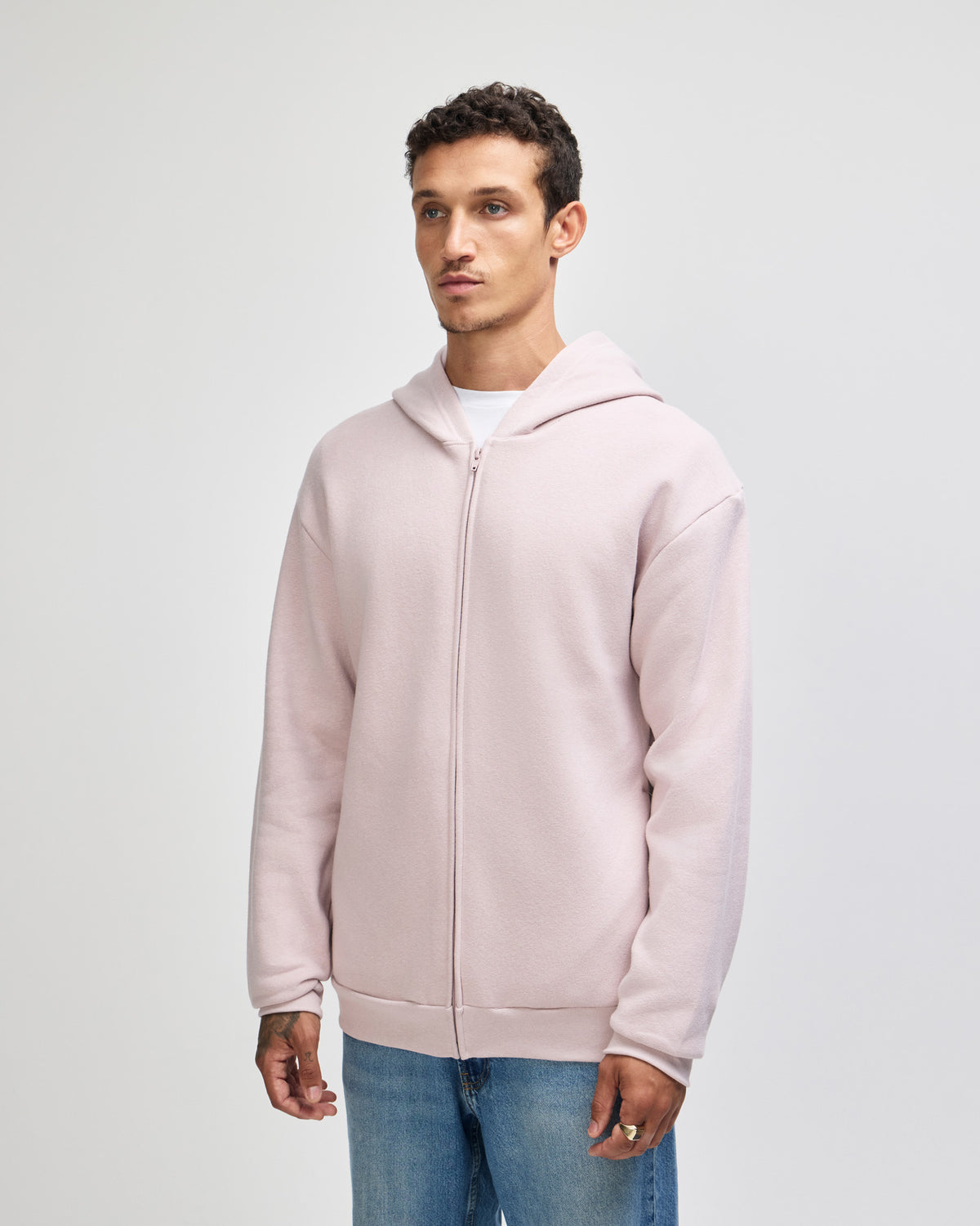 American Apparel Reflex Fleece Unisex Full Zip Hooded Sweat - Blush