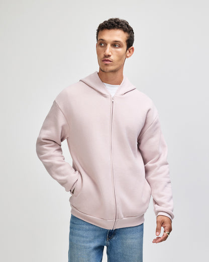 American Apparel Reflex Fleece Unisex Full Zip Hooded Sweat - Blush
