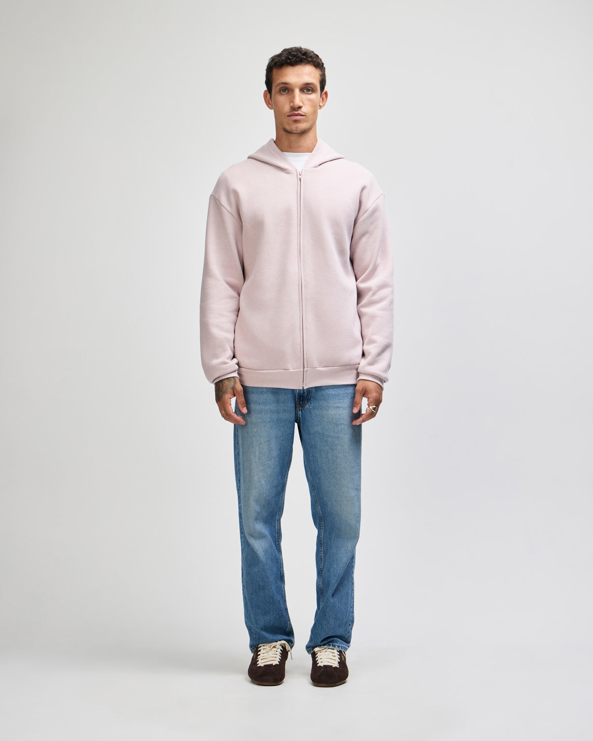 American Apparel Reflex Fleece Unisex Full Zip Hooded Sweat - Blush