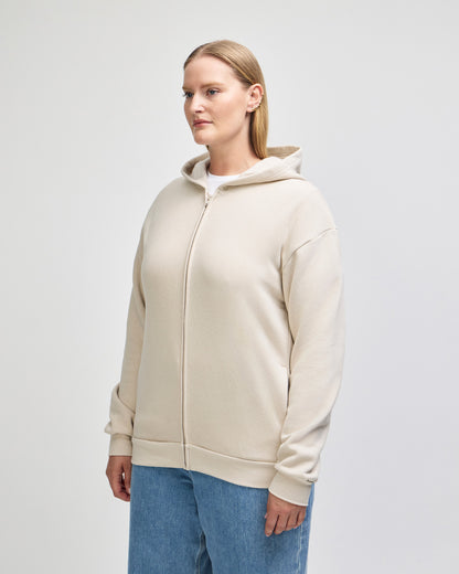 American Apparel Reflex Fleece Unisex Full Zip Hooded Sweat - Bone