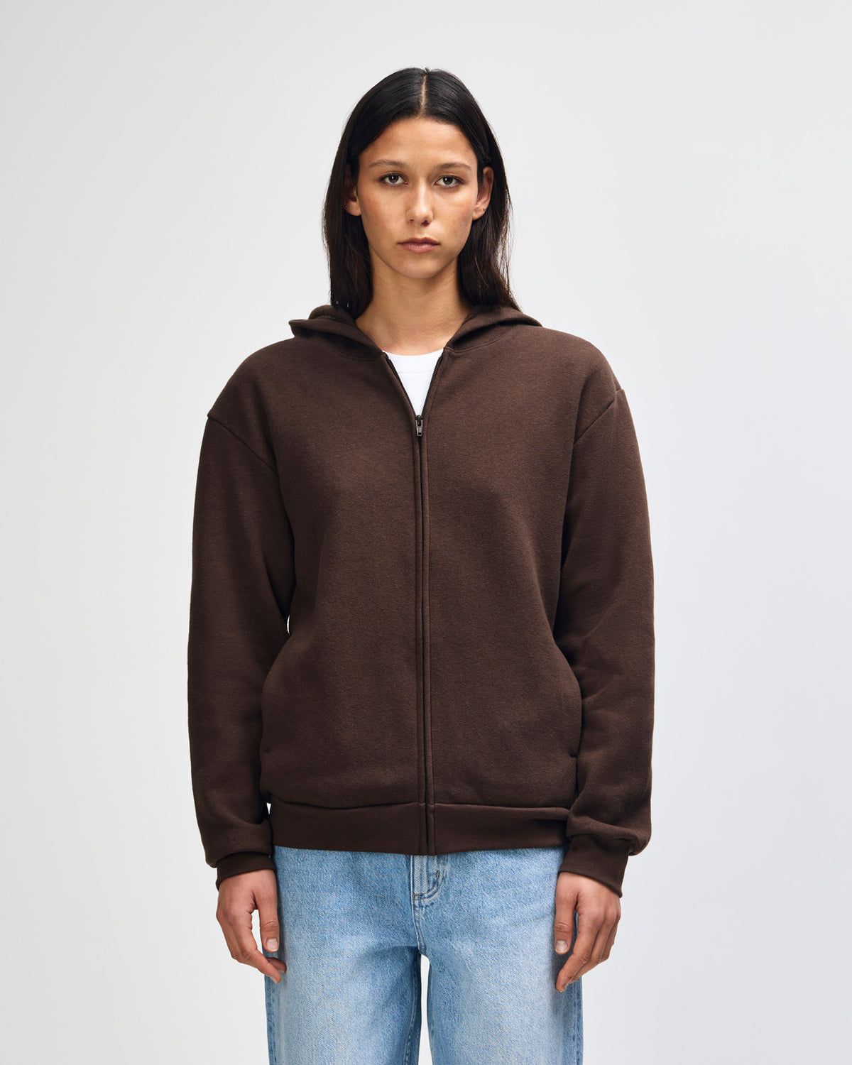 American Apparel Reflex Fleece Unisex Full Zip Hooded Sweat - Brown