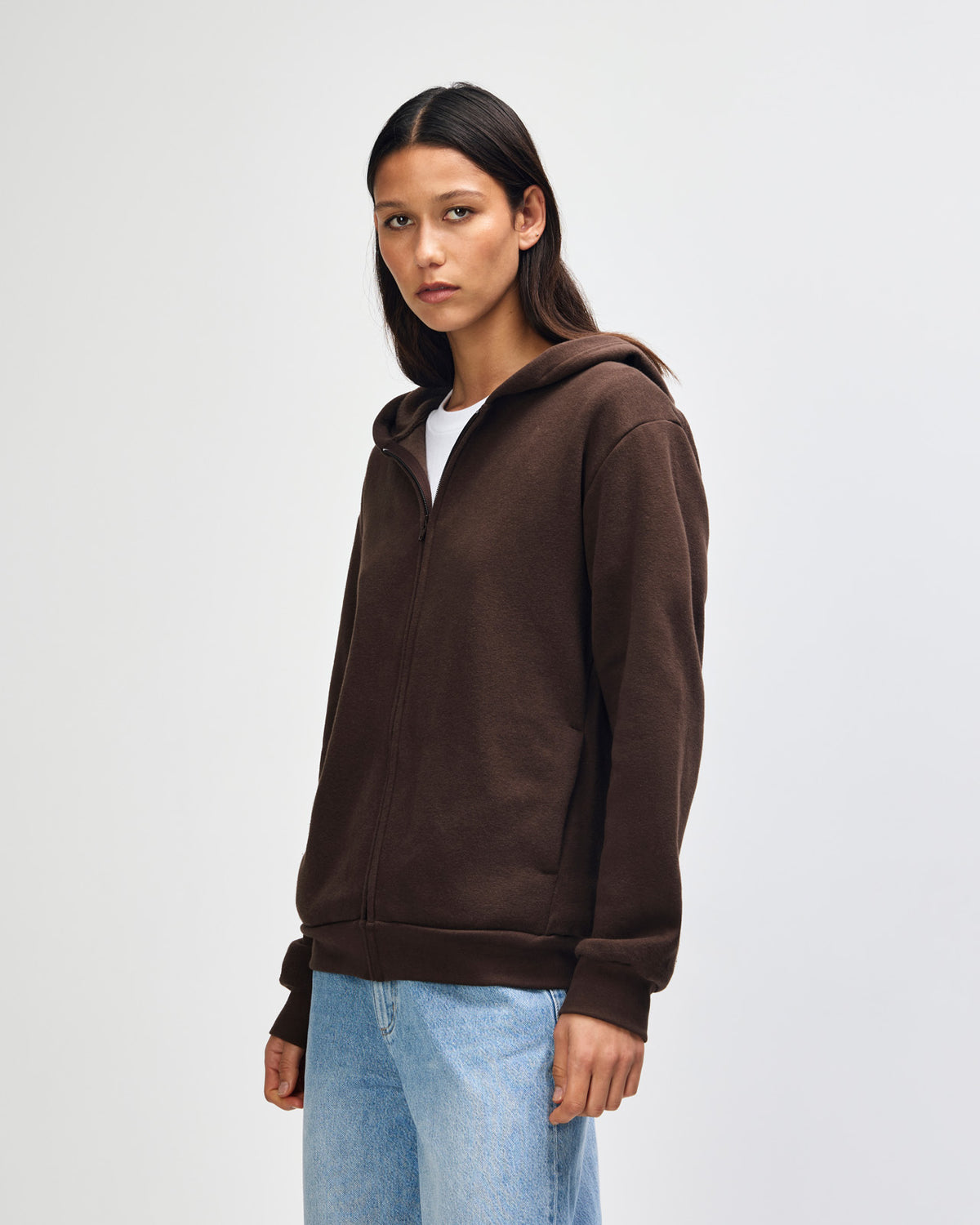 American Apparel Reflex Fleece Unisex Full Zip Hooded Sweat - Brown