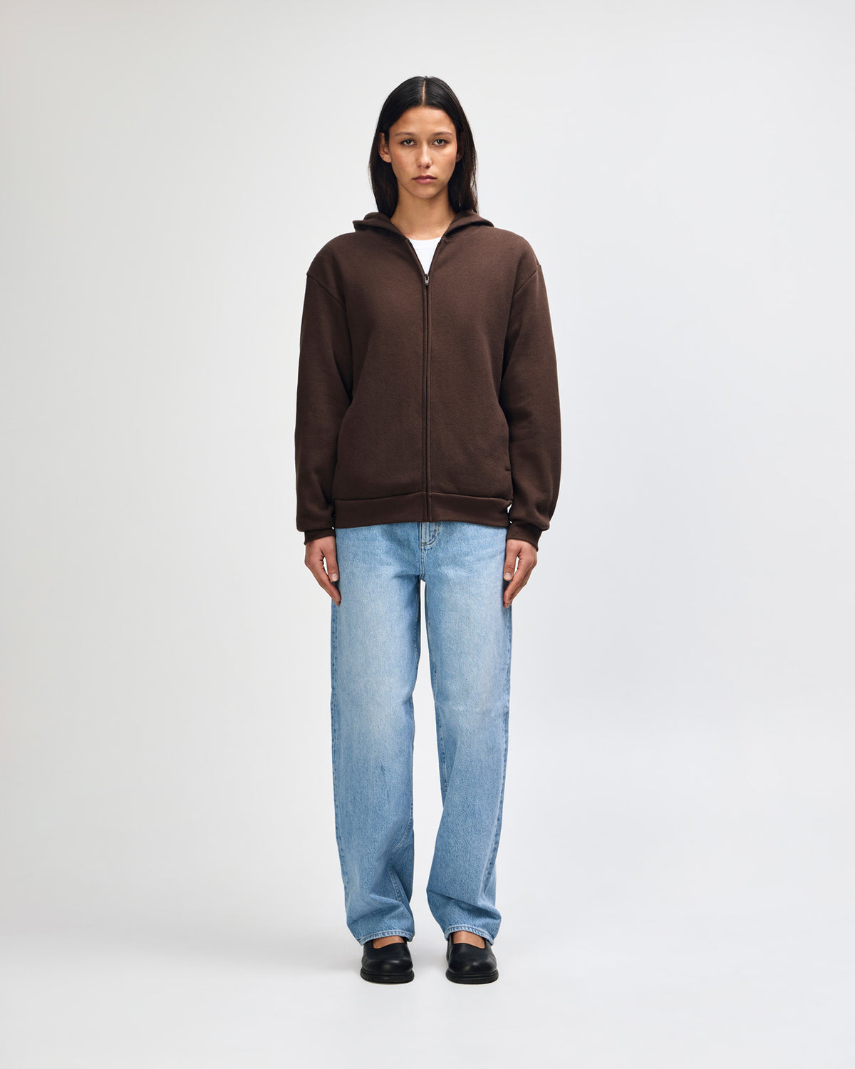 American Apparel Reflex Fleece Unisex Full Zip Hooded Sweat - Brown