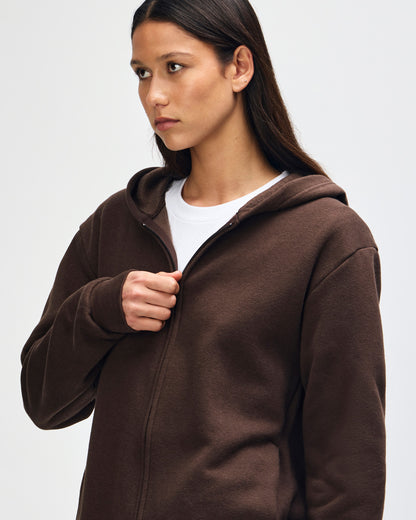American Apparel Reflex Fleece Unisex Full Zip Hooded Sweat - Brown