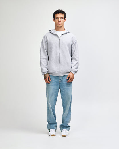 American Apparel Reflex Fleece Unisex Full Zip Hooded Sweat - Heather Grey