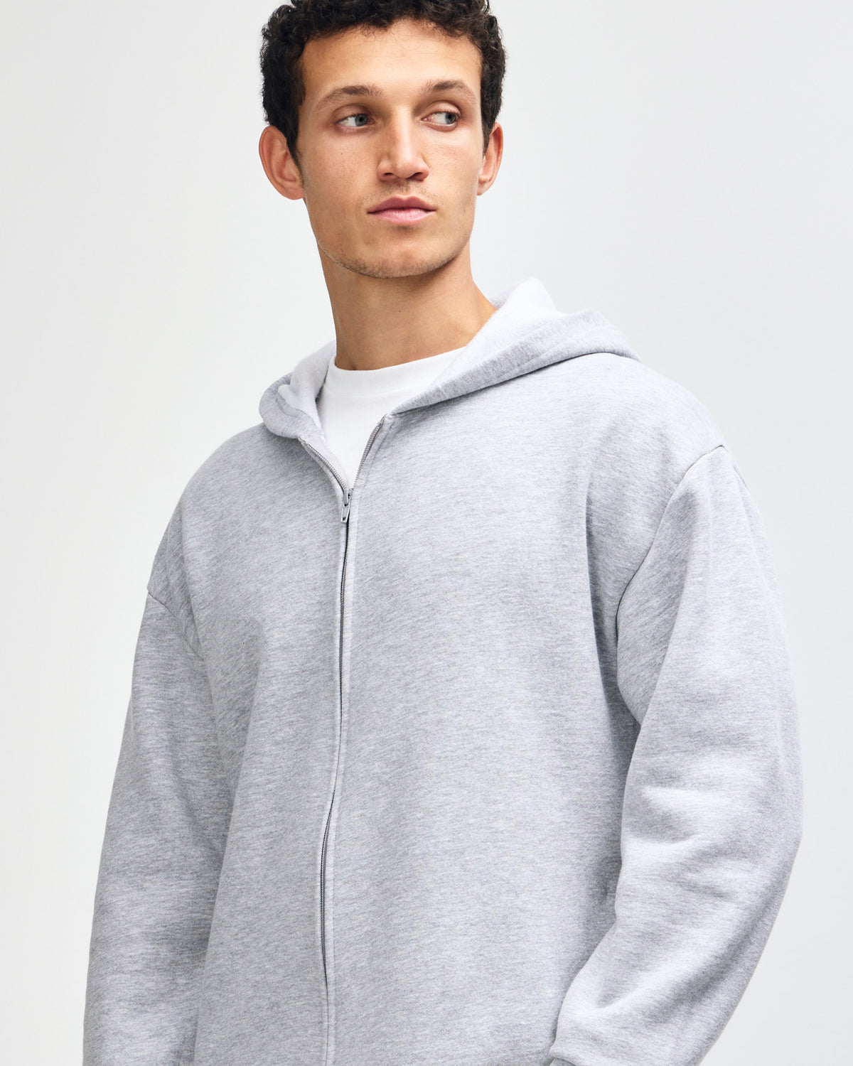 American Apparel Reflex Fleece Unisex Full Zip Hooded Sweat - Heather Grey