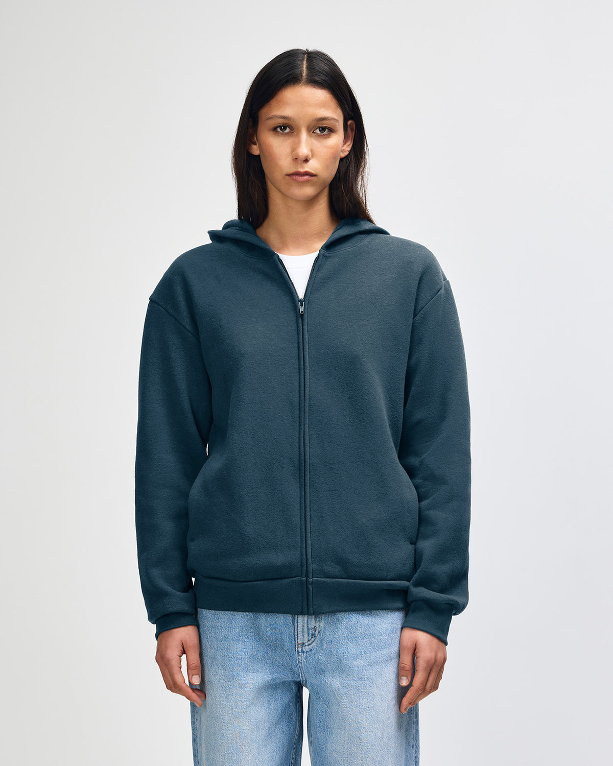 American Apparel Reflex Fleece Unisex Full Zip Hooded Sweat - Sea Blue