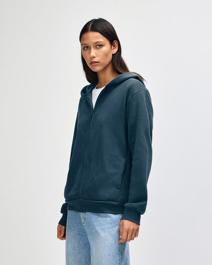 American Apparel Reflex Fleece Unisex Full Zip Hooded Sweat - Sea Blue