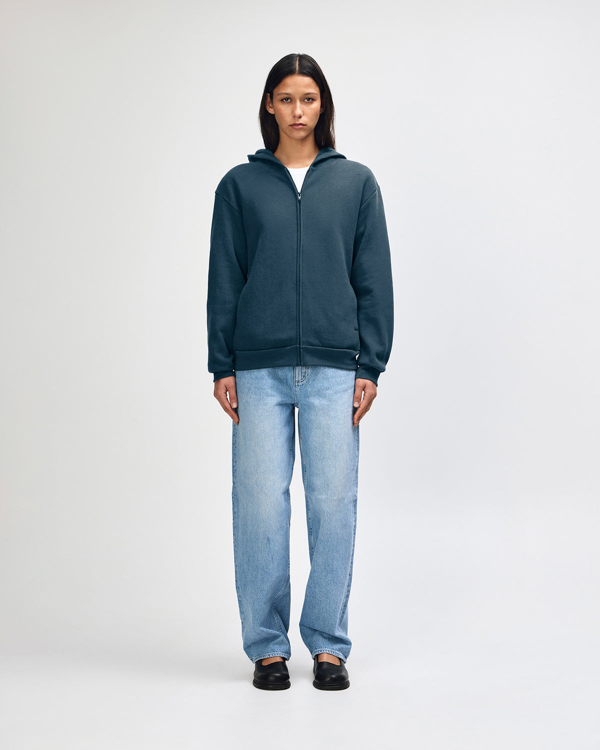 American Apparel Reflex Fleece Unisex Full Zip Hooded Sweat - Sea Blue