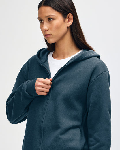 American Apparel Reflex Fleece Unisex Full Zip Hooded Sweat - Sea Blue